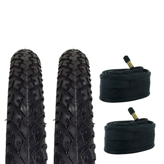 Zol Bundle 2 Pack Urban Hybrid Bike Tires and Bicycle Tube 700x38c Schrader American 48mm Valve