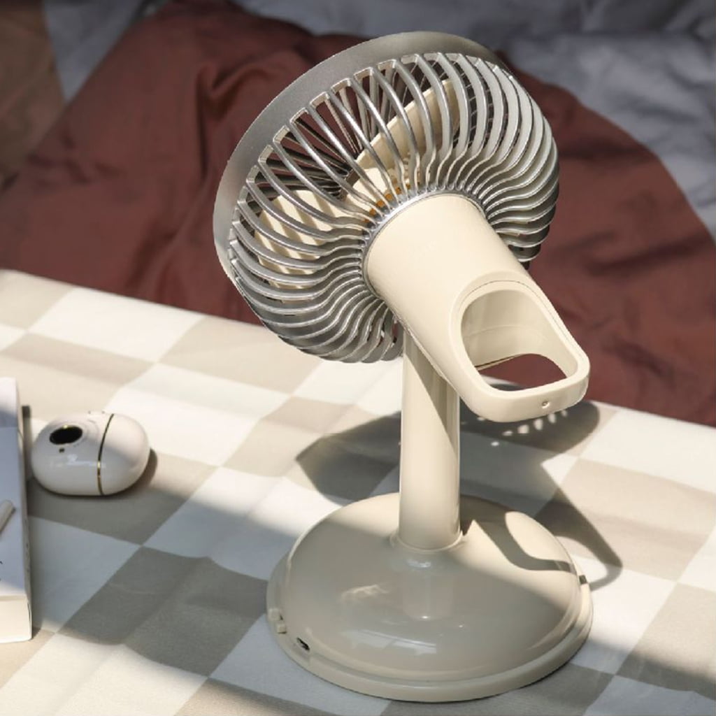 Retro Style USB Desk Fan Mini Table Fan 2 Speeds Angle Adjustable Fan for Home Office Car Outdoor Travel