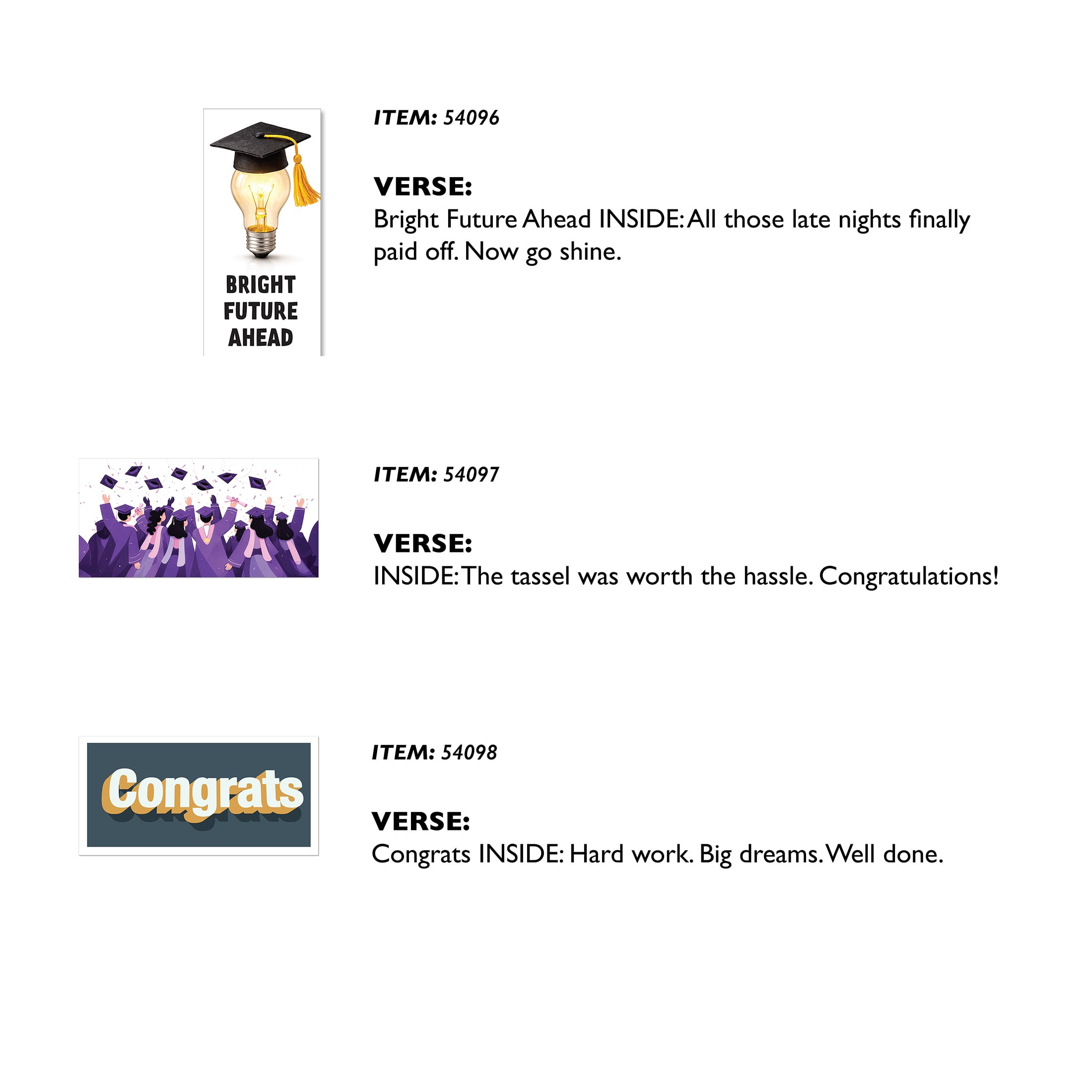 Viabella Money Holder Card Graduation Set 12-Count