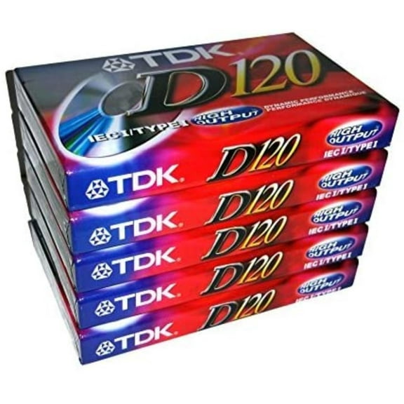 TDK Dynamic Performance D120 High Output IEC I / Type I - 5 Pack Audio Cassette Tapes, A superior general-purpose audio cassette. By Brand TDK