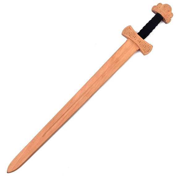 Armory Replicas Viking Wood Sword Leather Wrap Handle, Full Tang, 33.25 Inches, Viking Era Style