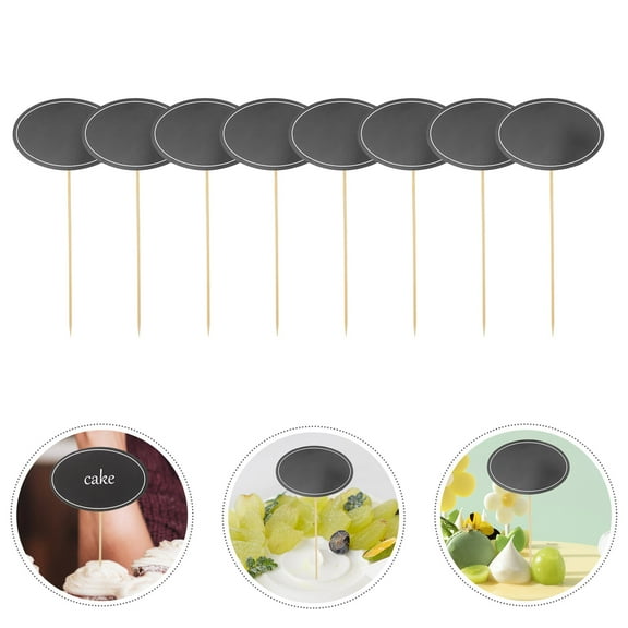 BEADCEST 24Pcs Chalkboard Cupcake Picks for Food Identification at Dinner