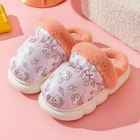 

Hello Kitty Winter Children‘s Cotton Slippers Girls Slippers Bad Badtz Maru Family Cute Home Warm Non-Slip Cartoon Kids Shoes