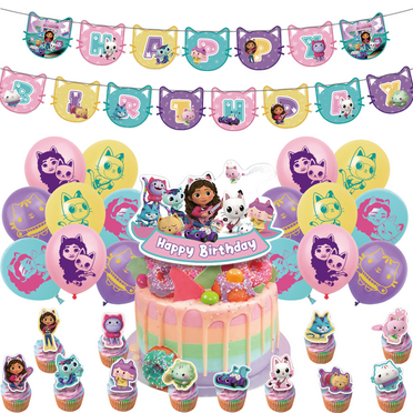 32Pcs Birthday Party Supplies - Includes Banners, Balloons, Cake Toppers, Cupcake Toppers for Boys, Girls, and Adults