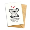 thumbnail image 1 of Tarjeta de felicitación Podagree, lindo juego de palabras con koalas para novio y esposo, 1 of 7