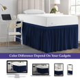 thumbnail image 3 of Dorm Bed Skirt Twin XL Size 40 inch Drop Navy Blue Solid Bed Skirt Stylish Ruffled Pattern Split Corner Easy Fit Easy Care Fade & Wrinkle Resistant-Polycotton Made, 3 of 7