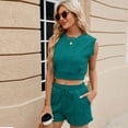 thumbnail image 2 of FLMEI Women's 2Pcs Summer Outfits for Women Adjustable Drawstrings Tank Short Set with Pockets, 2 of 8