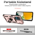 thumbnail image 5 of Galaxy A12 Case,Dteck Shockproof Rubber Rugged Case Hybrid Hard Ring Holder Kickstand Slide Camera Lens Protector Cover for Samsung Galaxy A12 6.5-inch,Rosegold, 5 of 8
