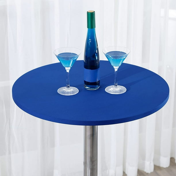 2 Pack 28 Inch Blue Round Fitted Tail Table Topper Cap Spandex Tablecloth Stretchable Covers For Party Wedding Bar Com 2 Pack 28 Inch Blue Round Fitted, 28 Inch Round Table Cover
