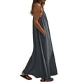 thumbnail image 6 of QUNYINEY Long Trending Dresses for Women 2026 Solid Cotton Linen A Line Sleeveless Slip Dress Beach Loose Fit Summer V Neck Dresses, 6 of 8