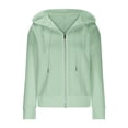 thumbnail image 4 of Zip Up Cardigan Sweater Women Cable Knit Hoodie Long Sleeve Jacket Oversized Outwear Drawstring Casual Sweatshirts, 4 of 6