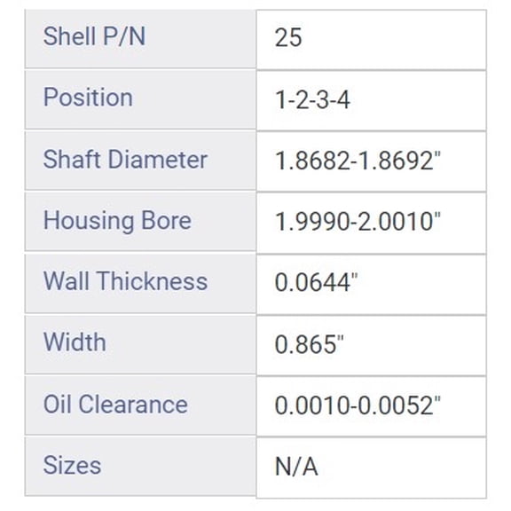 CAM BRNG GM CHEV 250 292