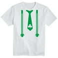 thumbnail image 2 of St Patrick's Day Irish Party Shamrock Tie Suspenders Men T-Shirt Short Sleeve T-Shirt Soft and Comfy Shirt, Lightweight Shirt Tee Color White Small, 2 of 3