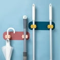thumbnail image 4 of Wall Mounted Mop Organizer Holder Rack Self Sticking Brush Broom Hanger Hook Kit, 4 of 7