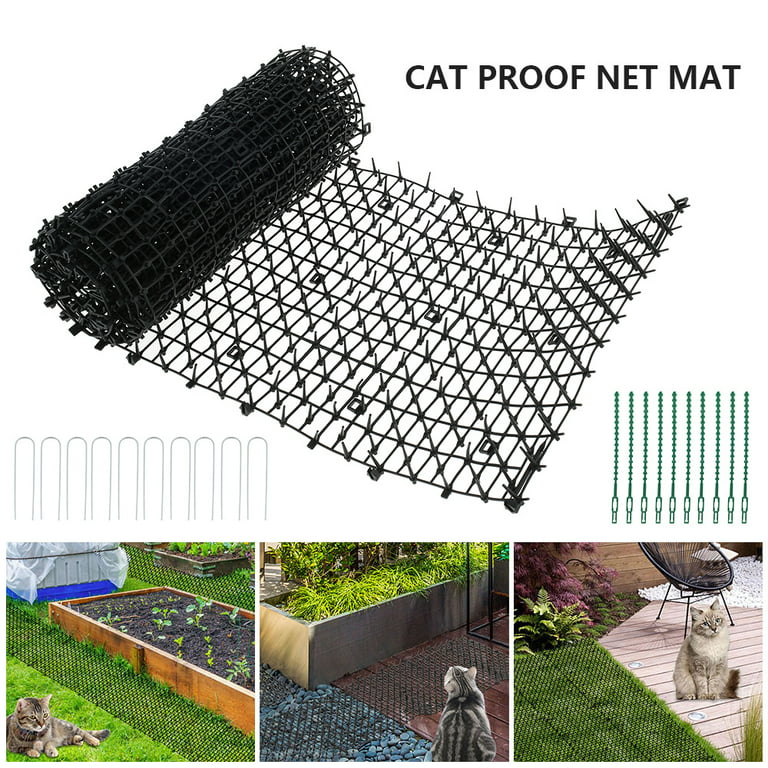 Mlfire Home Garden Balcony Anti-cat Anti-Dog Mat Cat Plastic Prickle Net Digging Stopper Keep Cat Dog Away, Size: 200 x 28 cm, Black