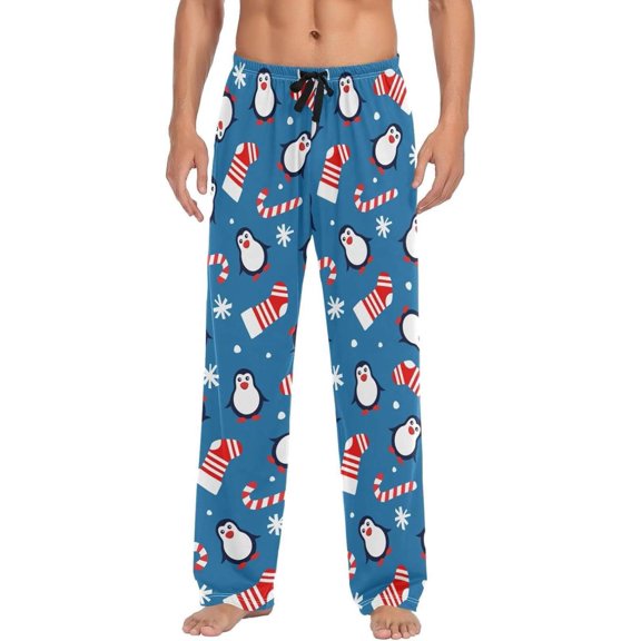 GZHJMY Penguin Pajama Pants for Men, Lounge Pants Lightweight Men Pajama Bottoms with Drawstring Pockets, Christmas New Year Birthday Gifts, X-Large