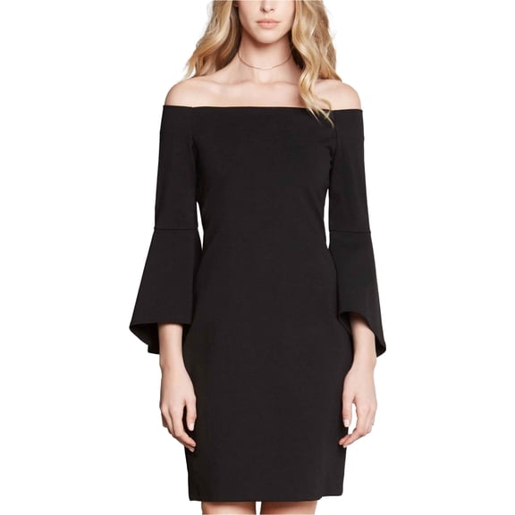 Karen Kane Womens Bell-Sleeve Off-Shoulder Dress, Black, Small