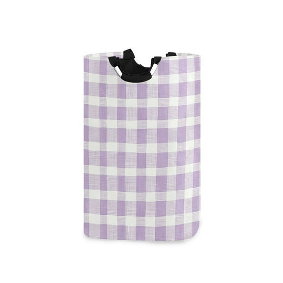 Laundry Basket Collapsible Laundry Basket Hamper with Handles for Dorm Clothes Toy Storage Light Purple Plaid
