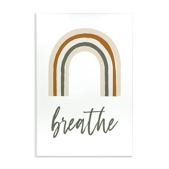 Stupell Industries Breathe with Subtle Earth Tones Text & Numbers Painting Unframed Art Print Wall Art, 10 x 15