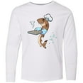 thumbnail image 3 of Inktastic Cute Cookie Cutter Baker Shark with Cookies Long Sleeve Youth T-Shirt, 3 of 5