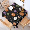 thumbnail image 2 of Happy Halloween Square Tablecloth Waterproof Spillproof Tablecolths Horror Pumpkin Ghost Tablecloth for Halloween Party Decorations Favors (60x60 Inch), 2 of 6