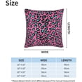 thumbnail image 4 of Rose Red Leopard Pattern Throw Pillow Covers Set of 2 Pillow Cushion Cases Square Pillowcases for Sofa Bedroom Living Room Car, 16 X 16 Inch, 4 of 6