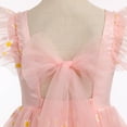 thumbnail image 6 of IBTOM CASTLE Kids Girls Birthday Party Sundress Floral Embroidery Backless Princess Tulle Tutu Wedding Pageant Dress 3-4 Years Pink Daisy, 6 of 8