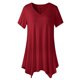 thumbnail image 1 of Camisas de Manga Corta para las Mujeres Casual V-Cuello Color Sólido Blusa, Poliéster Ligero Imprimir el Top para la Primavera Y el Verano Diario, Fiesta Y Trabajo, 1 of 4