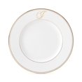 thumbnail image 1 of Lenox Assiette de Souper à Monogramme en Blocs Dorés Fédéraux, J, 1 of 3