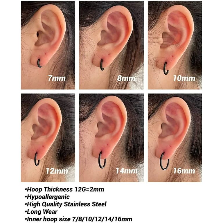  Silver Hoop Earrings- Cartilage Earring Endless Small Hoop  Earrings Set for Women Men Girls,3 Pairs of Hypoallergenic 925 Sterling  Silver Tragus Earrings Nose Lip Rings (Silver,10mm/12mm/14mm): Clothing,  Shoes & Jewelry
