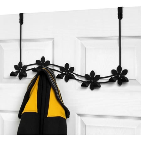 Spectrum Flower 5-Hook Rack, Black