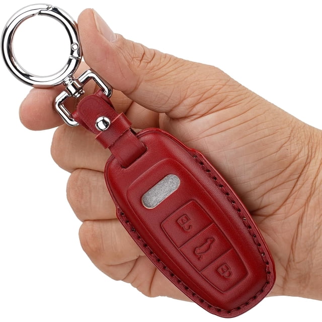 Key Fob Cover Compatible with Fit for Audi A4 A3 Q3 Q5 Q7 TT TTS RS3 S4 S3 A1 S6 RS4 RS6 Q2L ABS Smart Remote Key Case Keychain Case Holder Protector,Deep Red