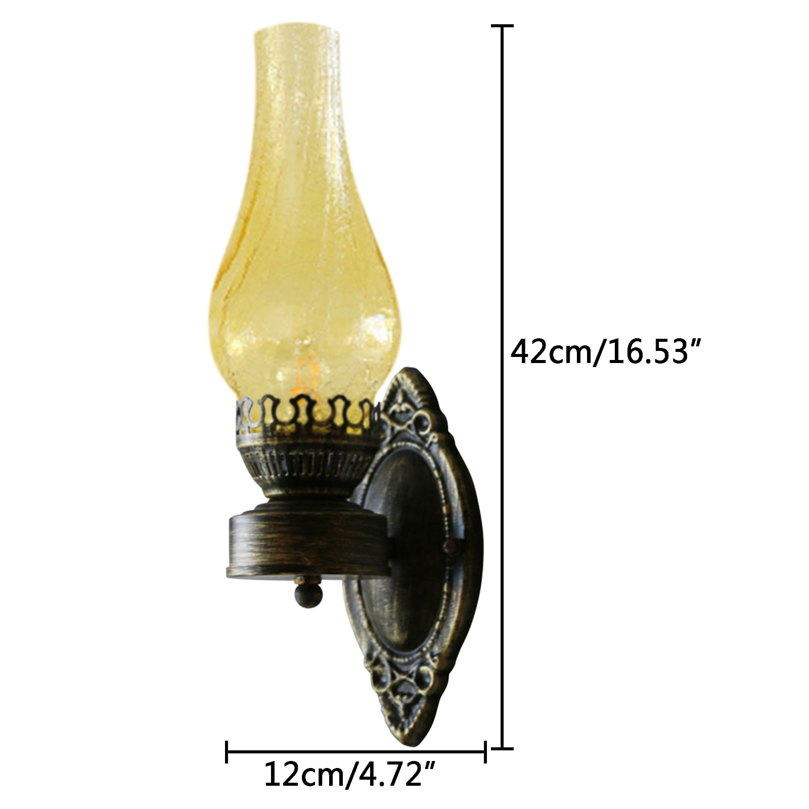 Vintage Wall Light Retro Wall Sconce Light Antique Lamp Vintage Rustic Lantern Fixture Semi-translucent Lampshade Fit for Indoor and Outdoor Use