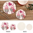 thumbnail image 4 of FREEAMG Valentine's Day Cute Gnome Heat Resistant Trivets Potholders 2PCS,Round Cotton Weave Handmade Pot Holder, Non-Slip Hot Mats Kitchen Dining Plate Mat35, 4 of 7