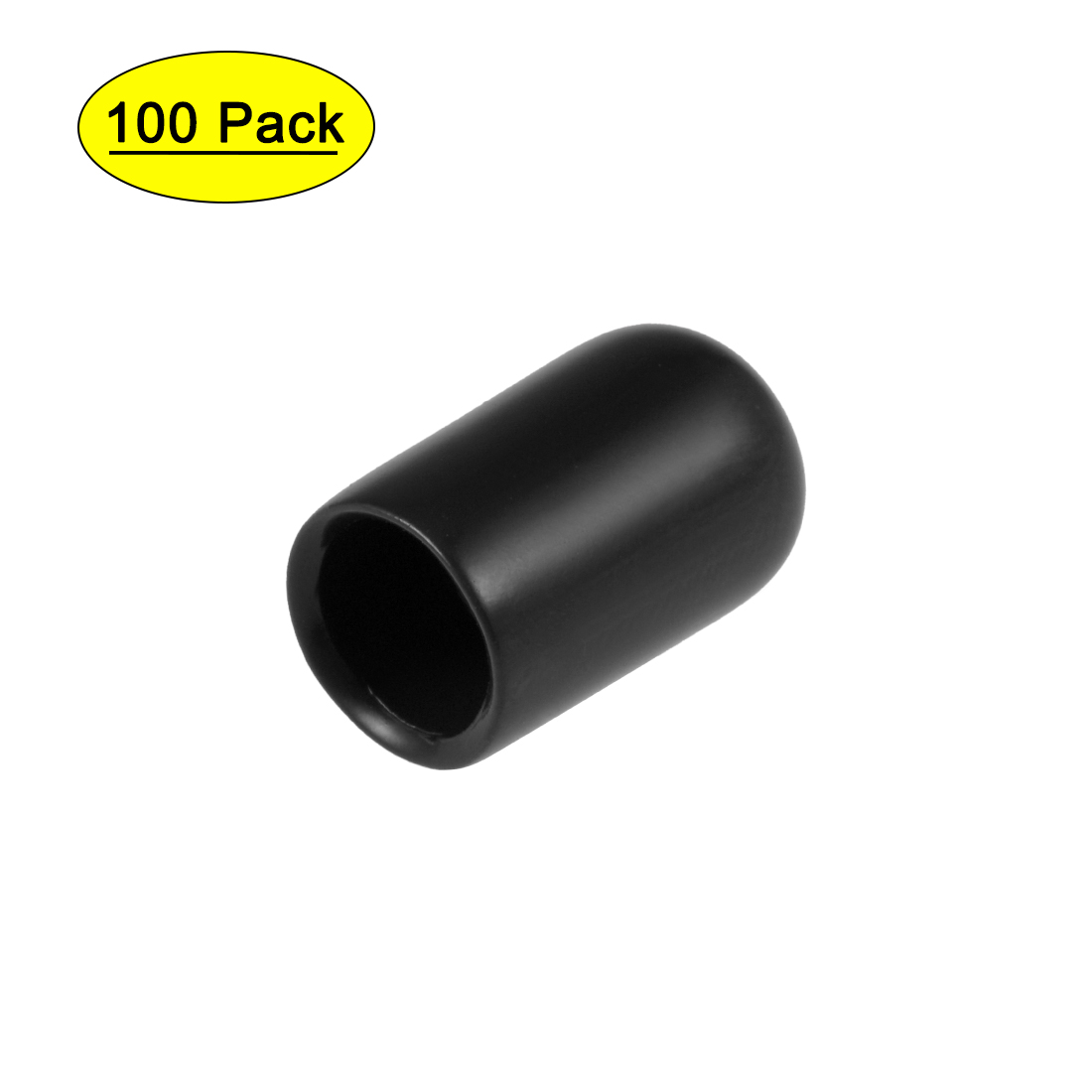 Uxcell 0.3'' Screw Thread Protector End Cap Vinyl Black 100pcs