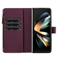 thumbnail image 4 of ELEHOLD for Samsung Galaxy Z Fold 6 Case, Soft Premium Flip Leather All-Around Coverage Card Slot Zipper Shockproof Protective Wallet Case for Women Men for Samsung Galaxy Z Fold 6,Darkpurple, 4 of 6