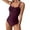 Purple, variant on Women's One Piece Swimsuit Trendy Solid Color Square Neck Jumpsuit Bikini Swimsuit Army Green S