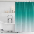 thumbnail image 4 of Teal Ombre Waterproof Fabric Shower Curtain,Turquoise White Gradient Modern Abstract Art Waterproof Fabric Shower Curtain for Bathroom Curtains Bathtubs Shower Curtains with 12 Hooks Stall 48x72in, 4 of 8
