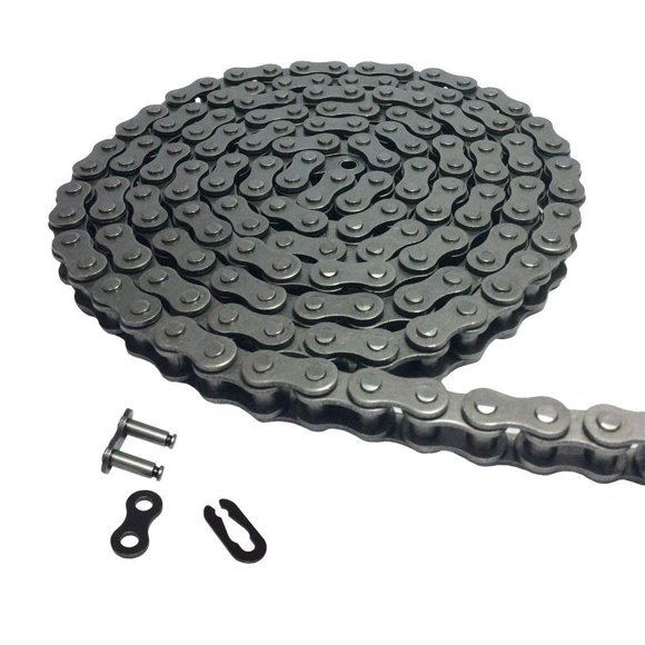 AZSSMUK 08A 40# Cadena de rodillos - 5 pies 40Mn Material de acero al carbono con 1 eslabón de conexión para reemplazo de cadena de bicicleta Go Kart Mini