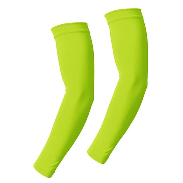 Mangas de brazo refrescantes, protección completa, uso versátil, transpirables, 1 par, protectores para exteriores, para golf, tenis, baloncesto. amarillo fluorescente