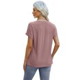 thumbnail image 2 of Jalioing V Neck Shirts for Women Casual Dressy Short Sleeve Eyelet Tunic Tops Business Work Tops Summer Fashion, 2 of 7