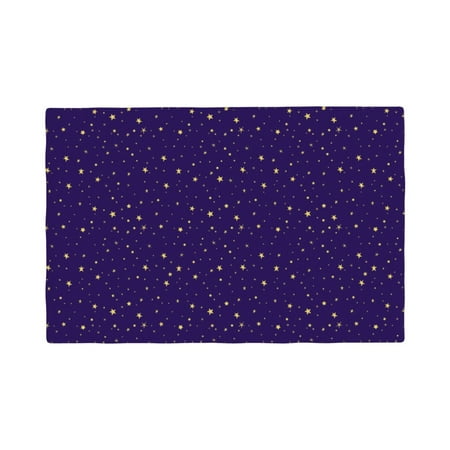 

Table Placemats Set of 4 - night sky golden stars navyblue 12x18 In Faux Linen Double Heat Resistant Place Mats Cloth Indoor/Outdoor Placemats Washable Table Mats for Dining Kitchen Party
