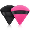 thumbnail image 1 of 2 PCS Powder Puff Triangle Makeup Puffs for Loose Setting Powder Face Body, Foundation Blender Velour Setting Powder Puff, Super Soft Eye Makeup Wedges Beauty Tools (Black Red), 1 of 5