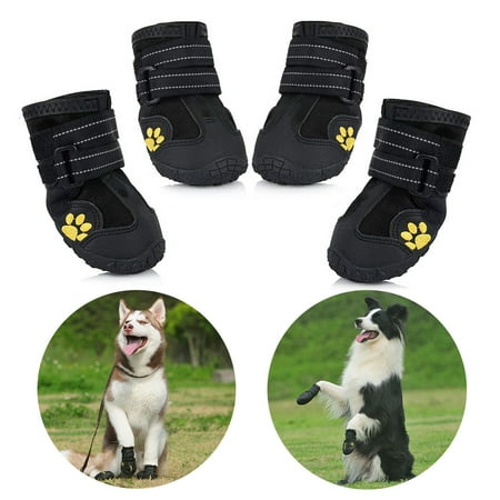 Dog Boots Paw Protector  Booties Paw Protector Waterproof with Reflective Straps  Dog Shoes for Outdoor 6#
