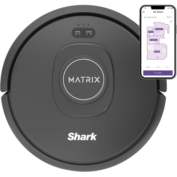 Restored Shark R-RV2310 Matrix Robot Vacuum for Carpets and Hardfloors with Self-Cleaning Brushroll (Refurbished)