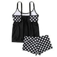 thumbnail image 2 of Women's Two Piece Bathing Suits Polka Dots Colorblock Tankini Swimsuits Boyleg Swim Suits for Women Summer (M, Black), 2 of 5