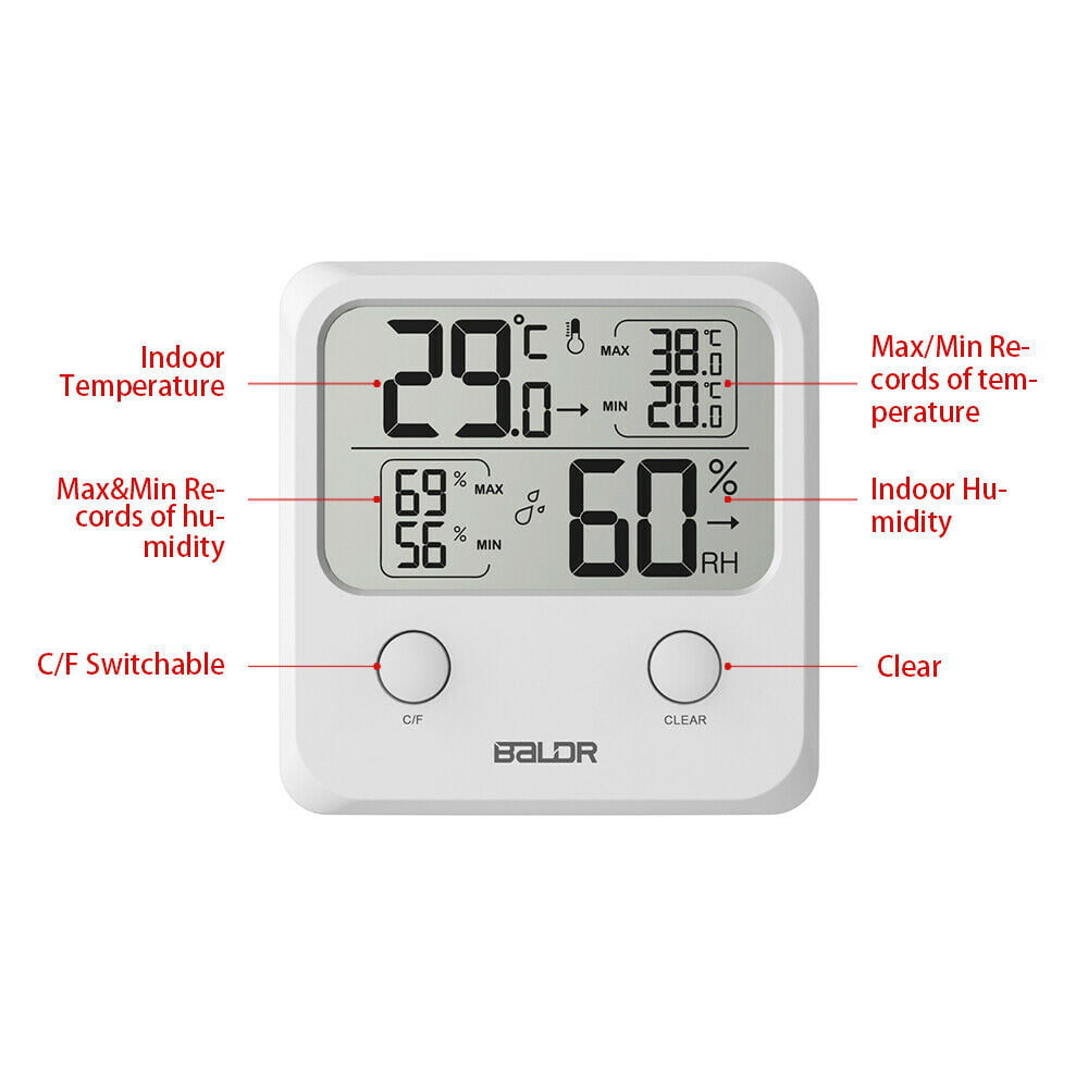 Details about   BALDR Digital Thermo-hygrometer LCD Humidity Temperature Tendency Meter Indoor 