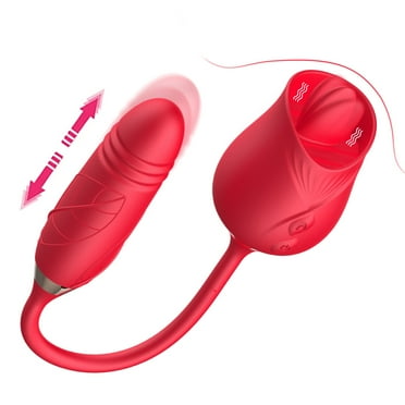 Rose oris Tongue Licking Female Sucking Vibator Stimulator Telescopic Vibration Nipple Vagina Sex Toys for Women Adults