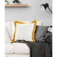 thumbnail image 2 of LR Home Ox Bay Hand-Woven White/Yellow Bordered All-Natural Cotton Pillow Cover, 2 of 8