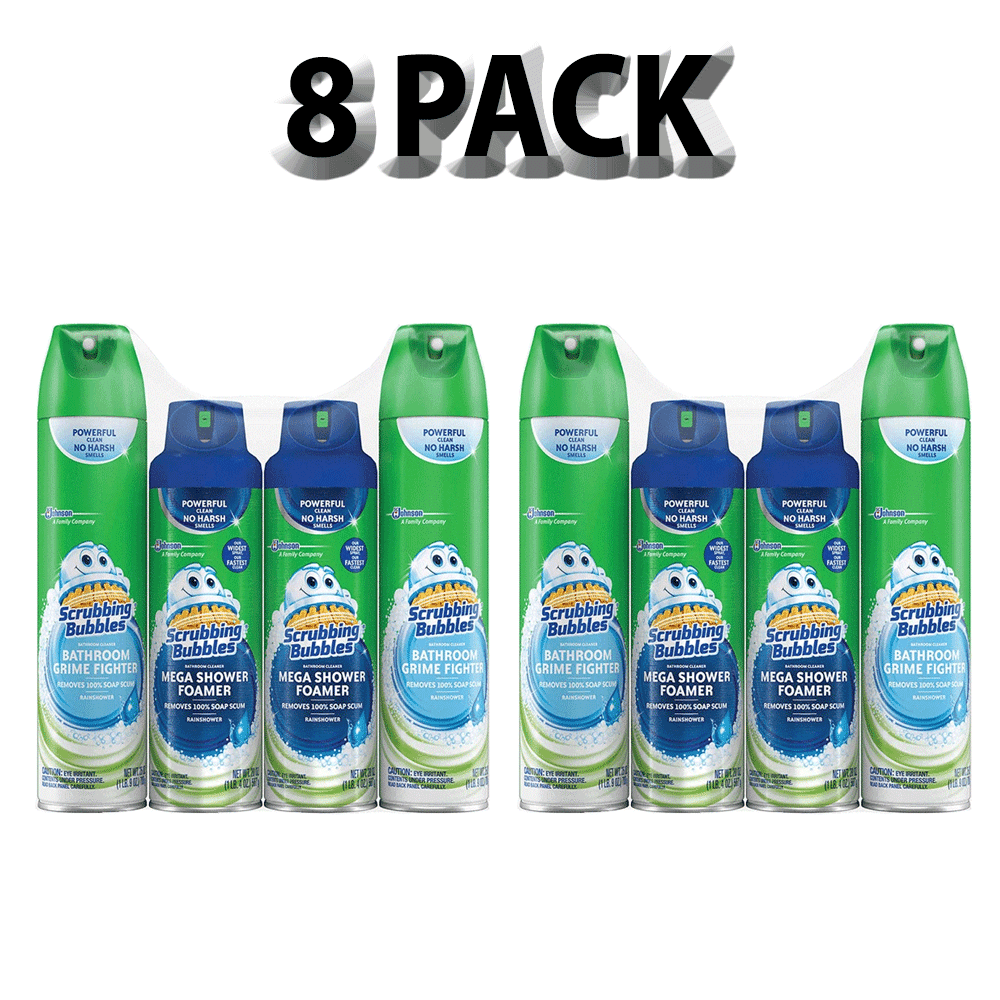 Scrubbing Bubbles Foaming Bathroom Cleaner, Rainshower Scent 8 Ct, 25